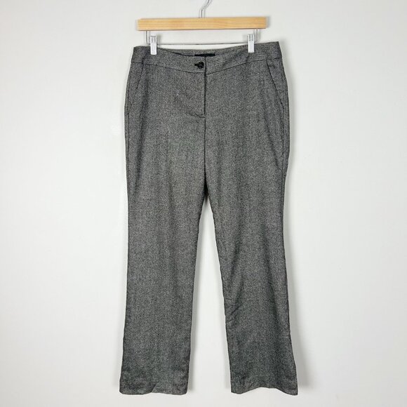 Talbots Black Herringbone Signature Pants Wool Blend Size 8 Women's - Picture 1 of 4